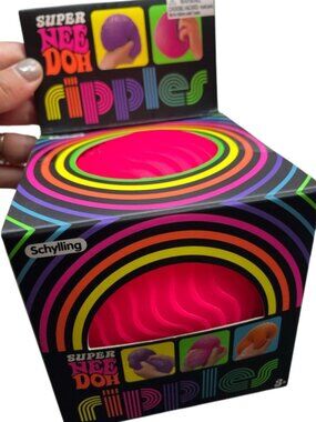 🌟 NEW 💗 NeeDoh Super Ripples – Pink Super Size Squishy by Schylling 🌟RARE!